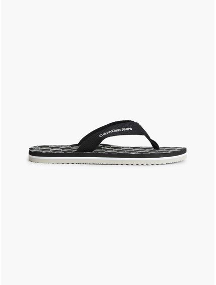 Sandalia Logo Print Flip Flop Black