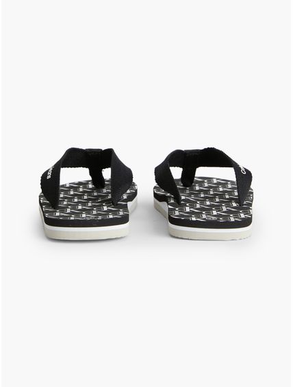 Sandalia Logo Print Flip Flop Black