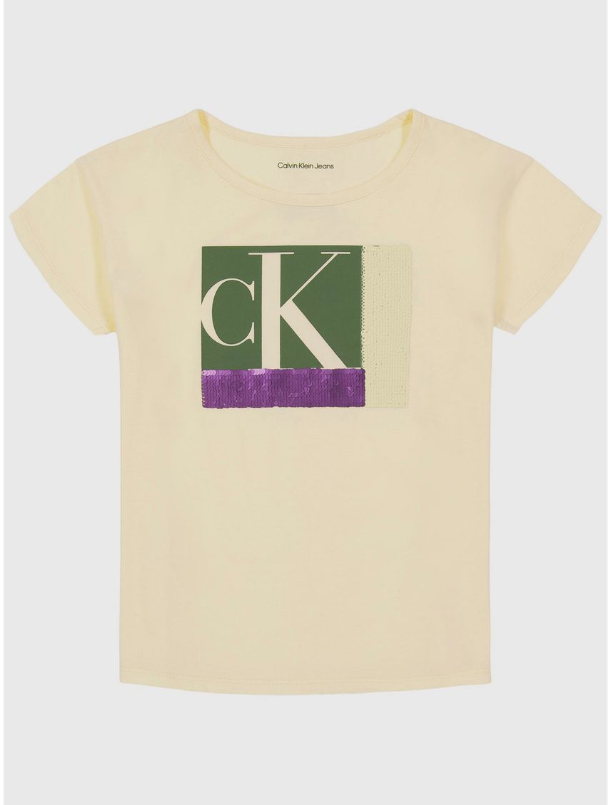 Polera Niña Colorblock Sequin