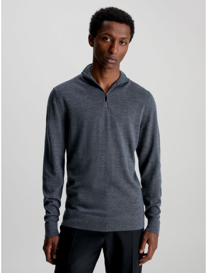 Sweater con Cierre Merino Quarter