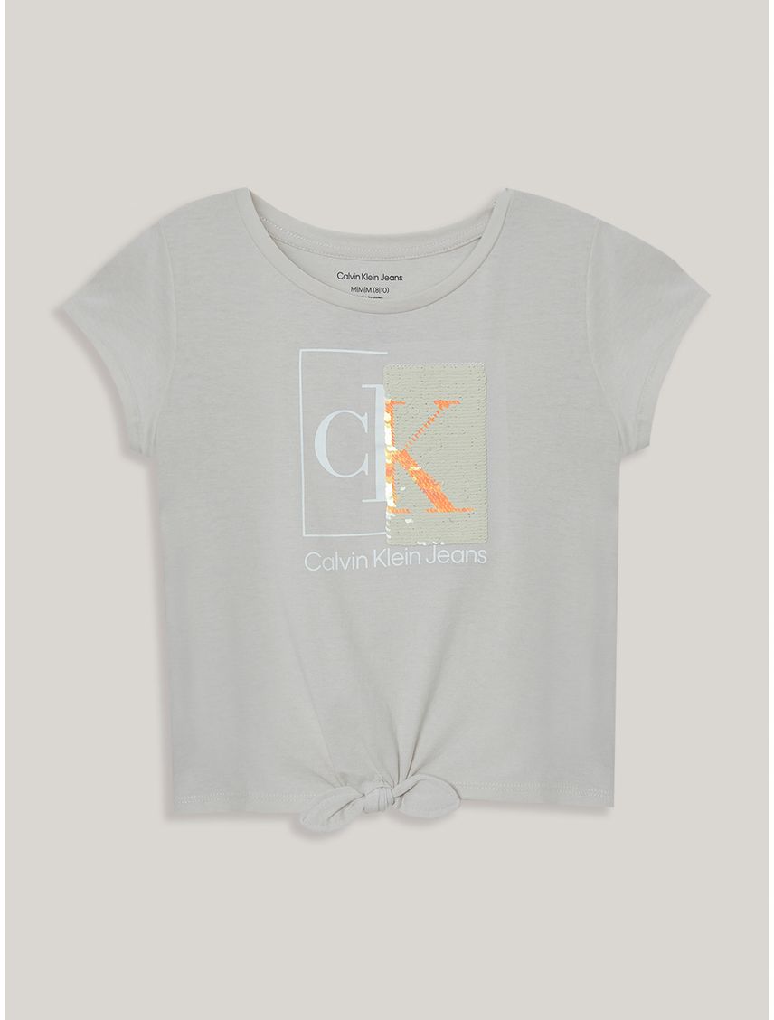 Polera Niña Split Monogram Sequin