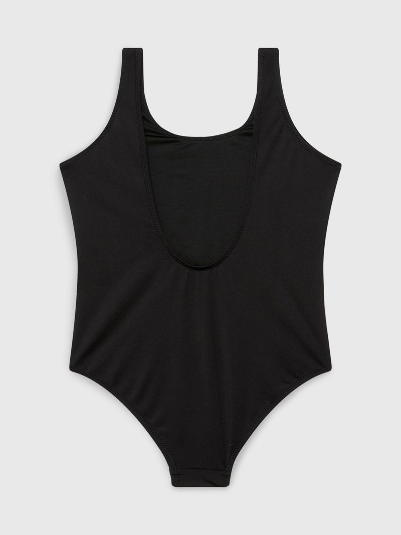 Traje-de-baño-entero-negro-Calvin-Klein-con-logo-al-frente