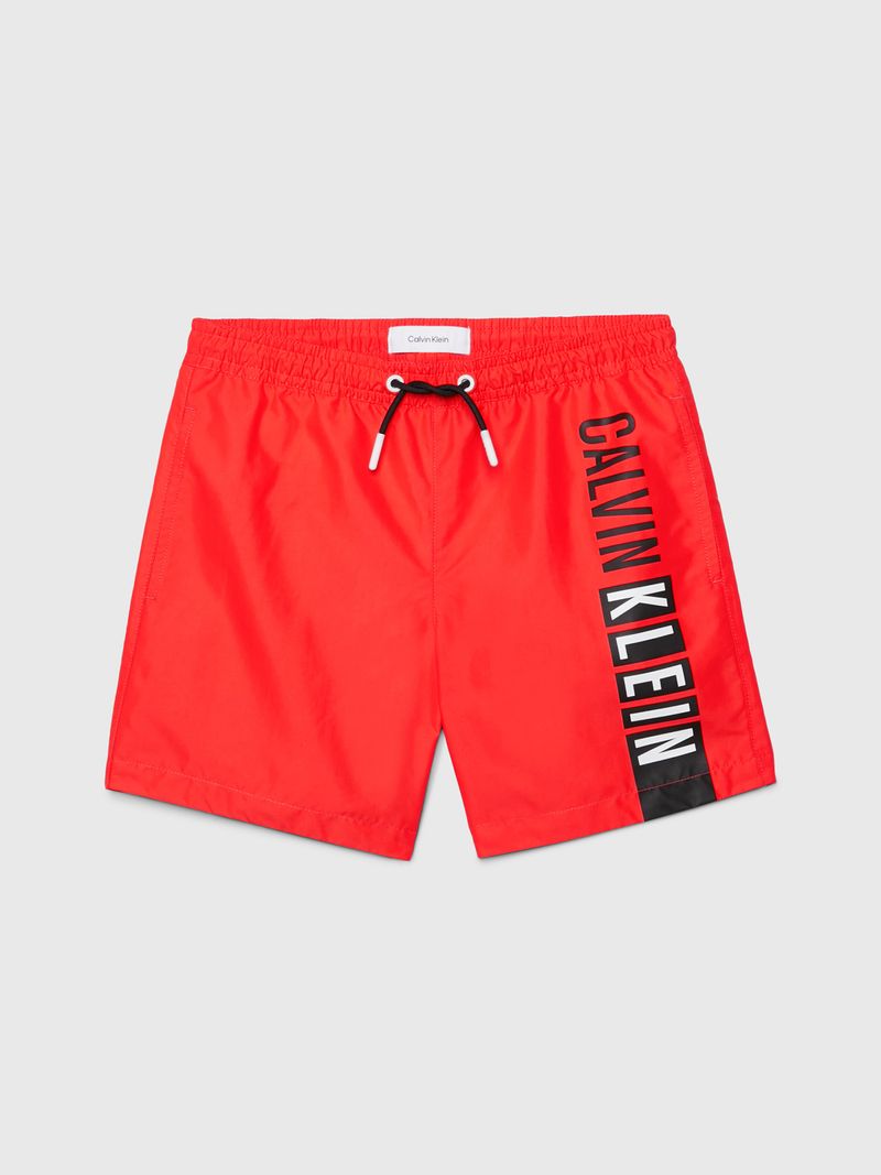 Short-de-baño-rojo-elasticado-con-brand-Calvin-Klein-en-costado