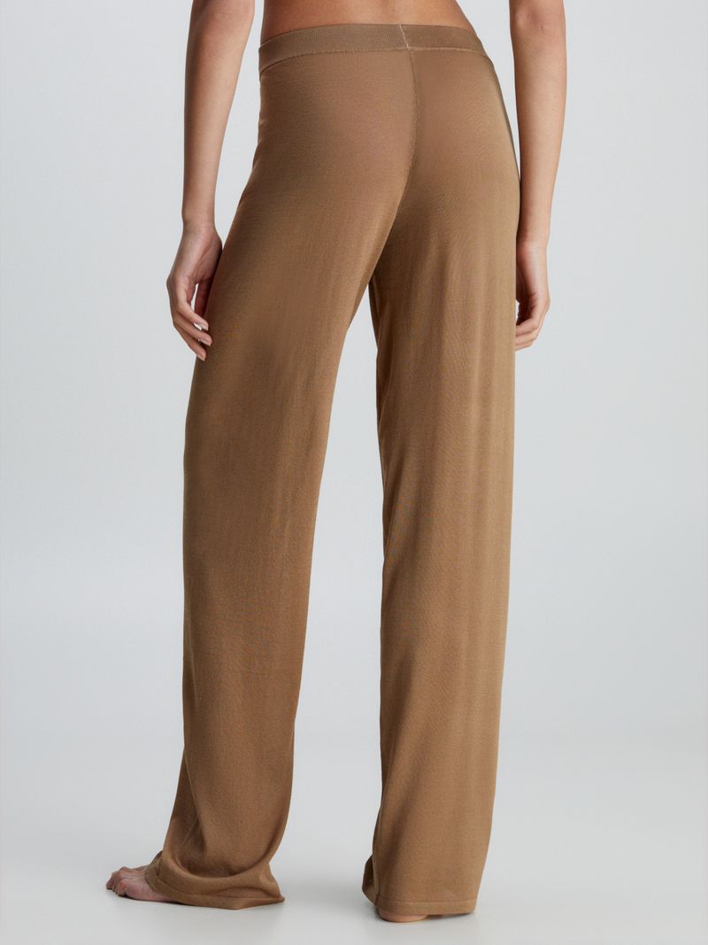 Pantalon-cafe-amplio-Calvin-Klein-de-tejido-ligero