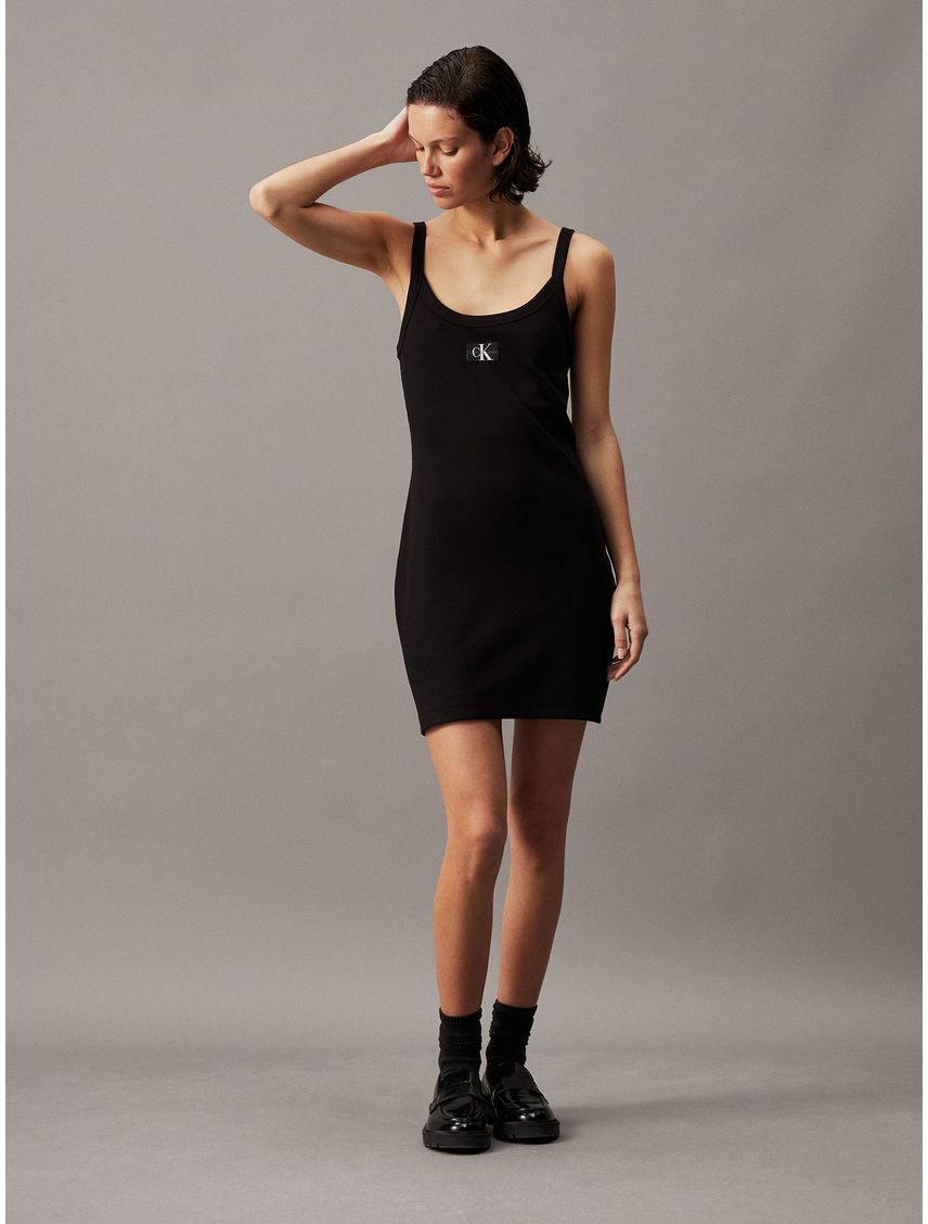 Vestido Woven Label Rib