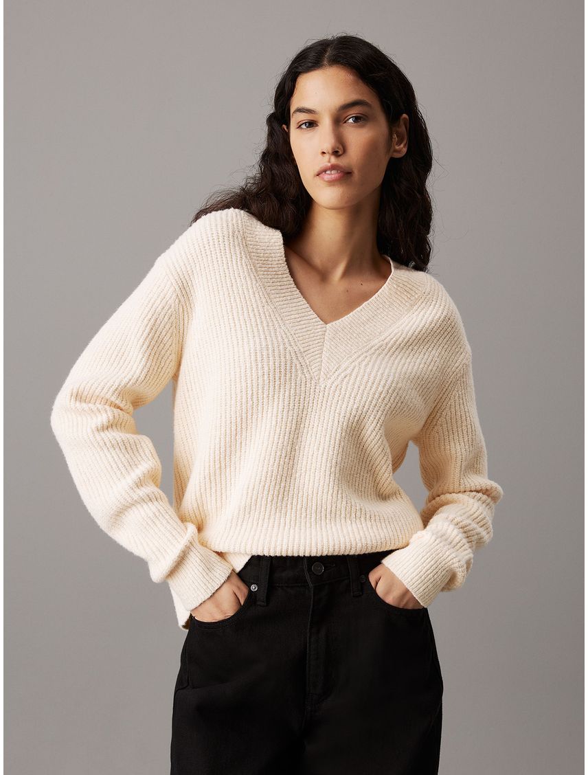 Sweater Boucle V Neck Relaxed