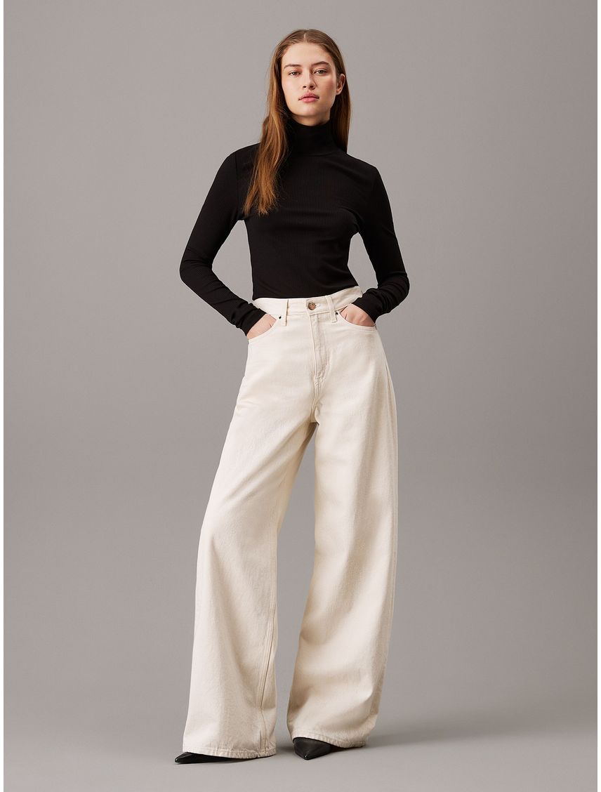 Sweater Modal Rib Mock Neck