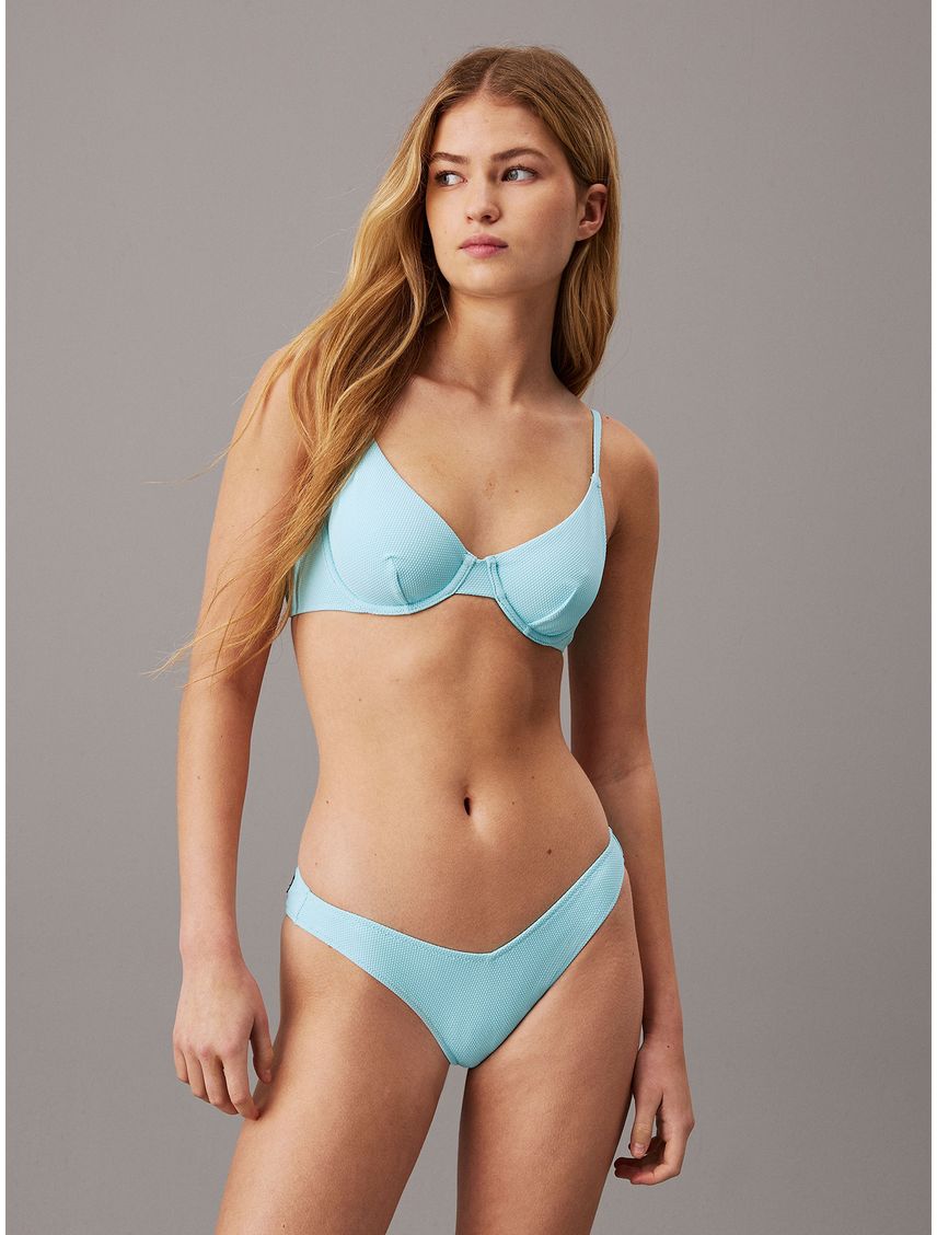 Parte Superior de Bikini CK Monogram Texture
