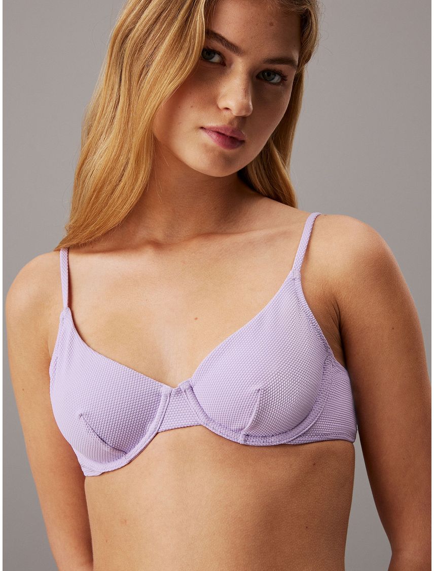 Parte Superior de Bikini CK Monogram Texture