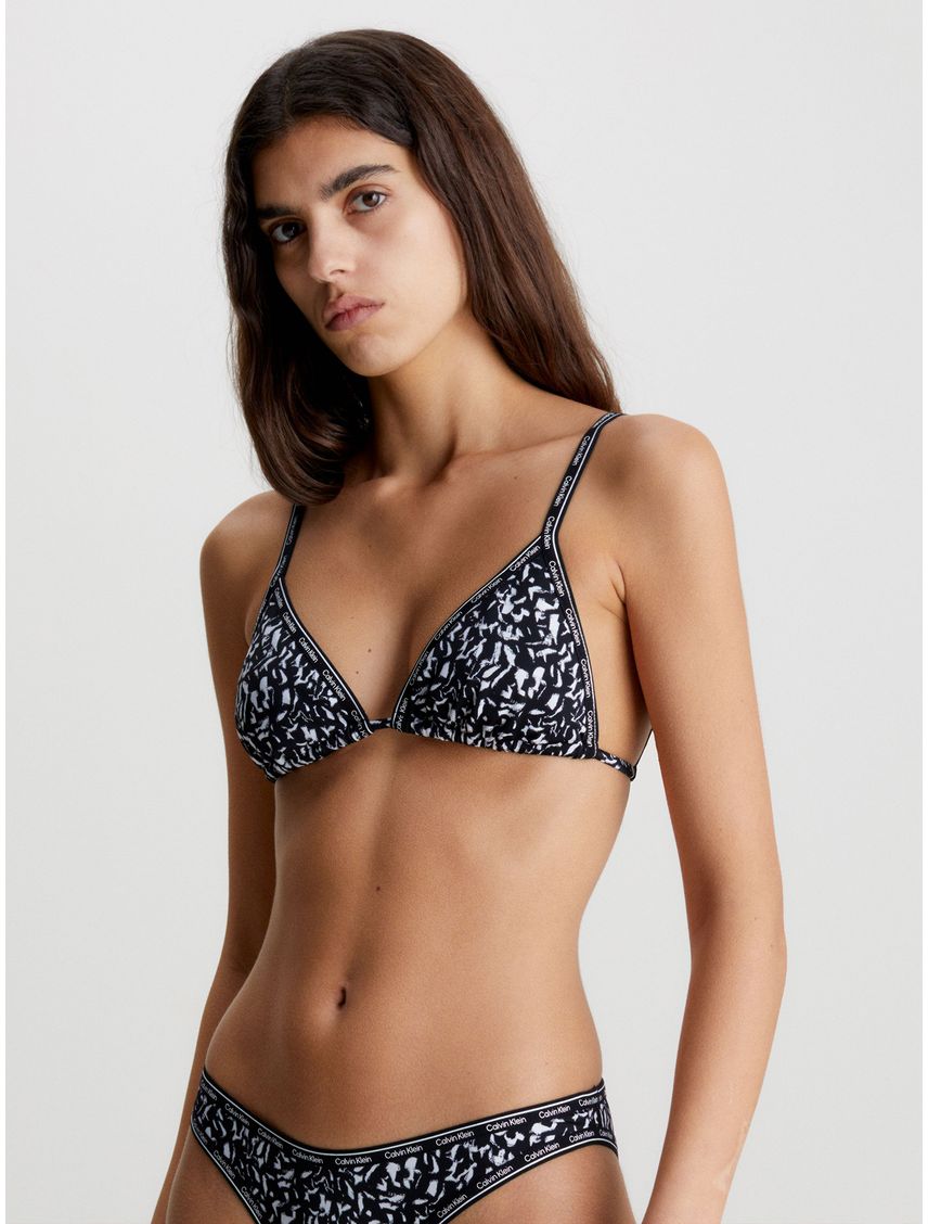 Parte Superior de Bikini Triangular Logo Tape
