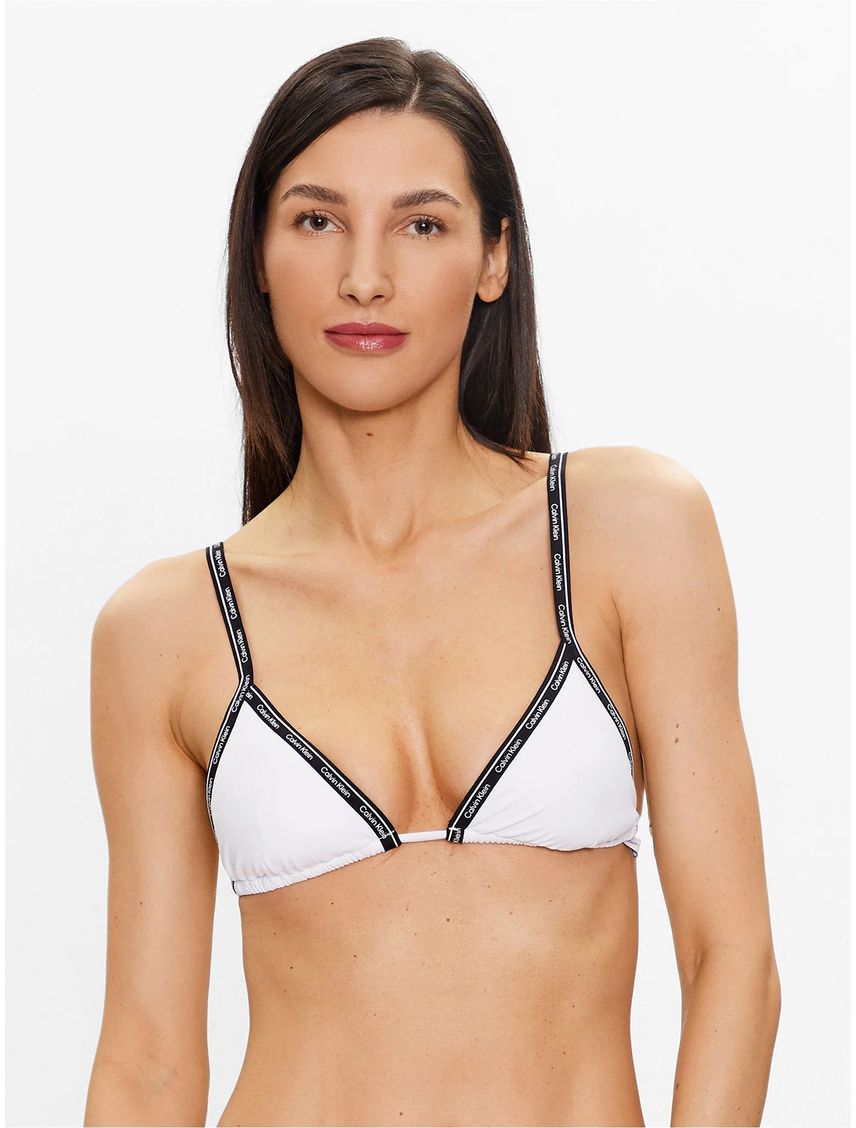 Parte Superior de Bikini Triangular Logo Tape
