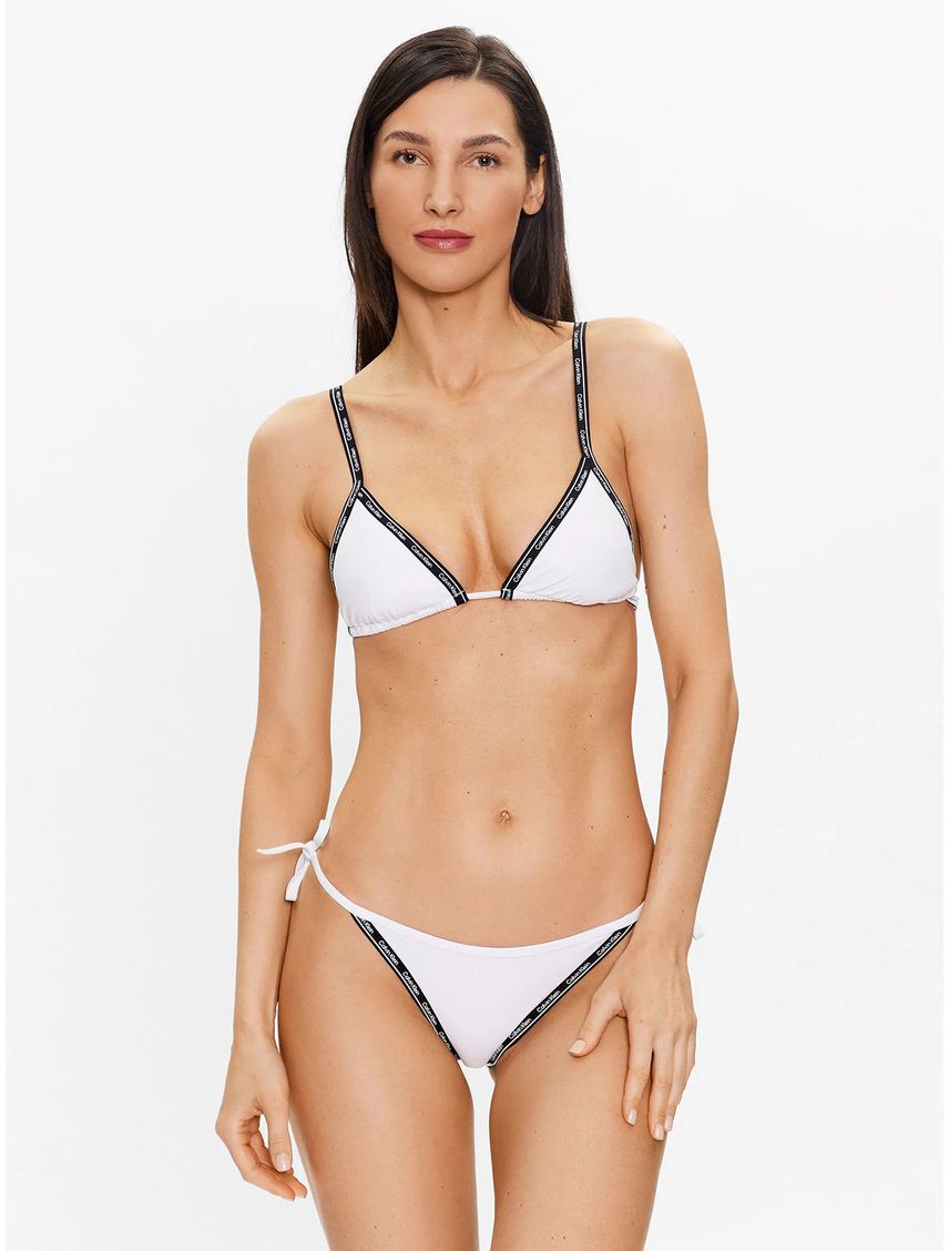 Parte Superior de Bikini Triangular Logo Tape