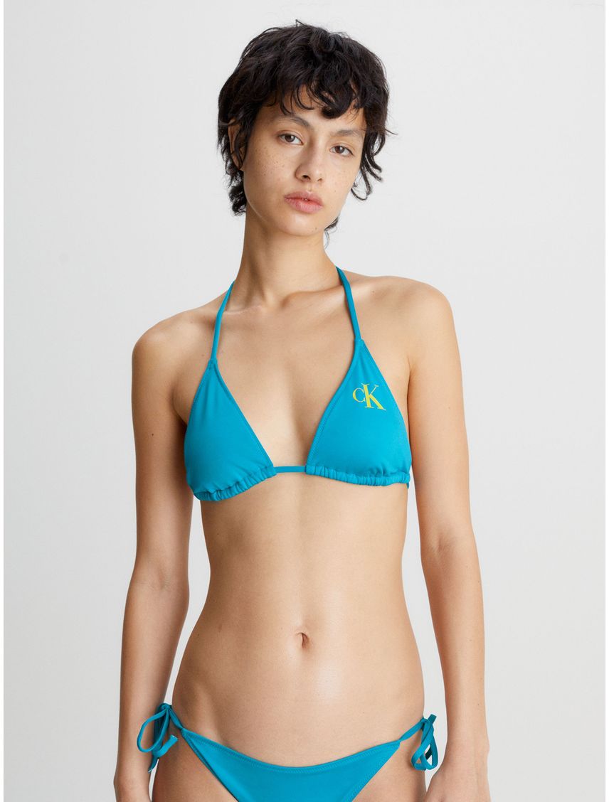 Parte Superior de Bikini  Triangular CK Monogram