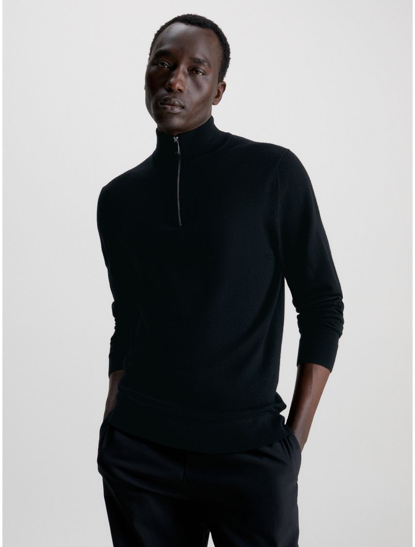 Sweater con Cierre Merino Quarter