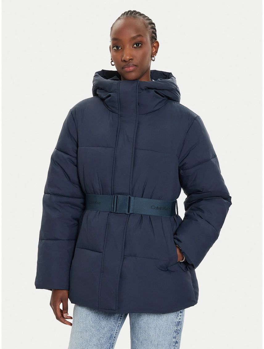Parka Logo Belt Puffer