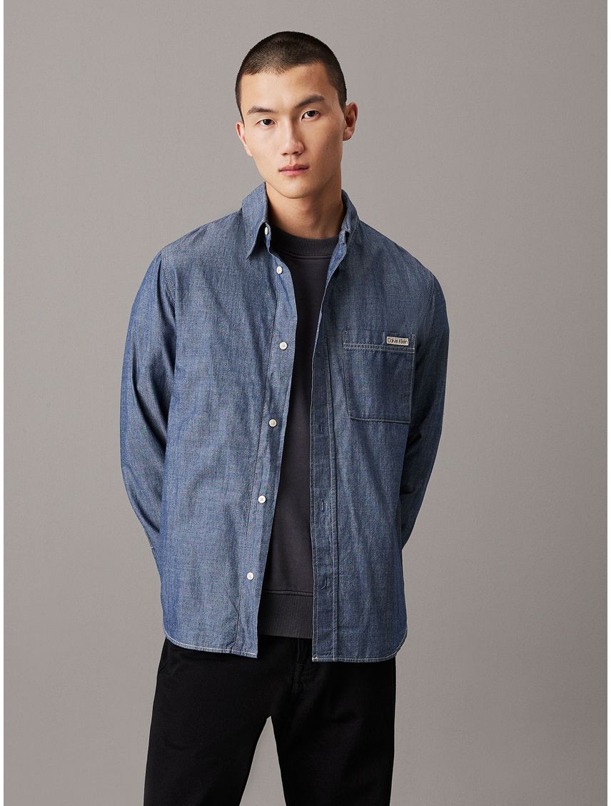 Camisa de algodón chambray