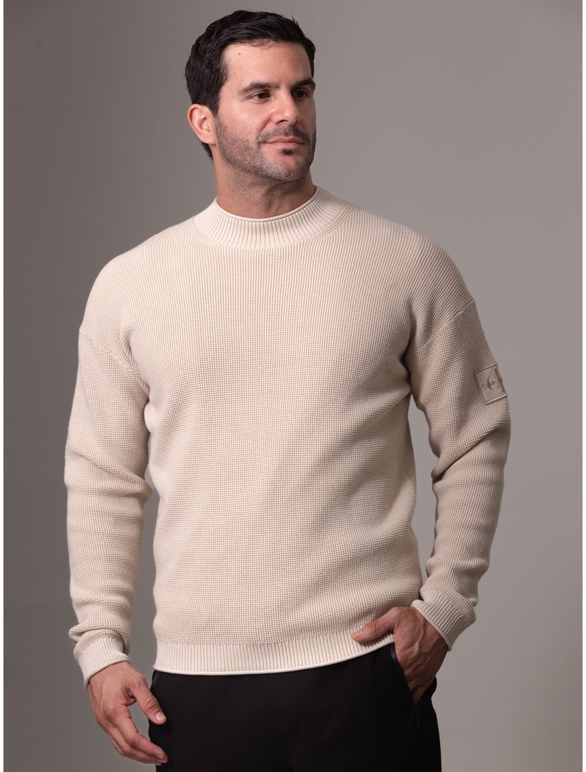 Sweater relaxed de algodón gofrado