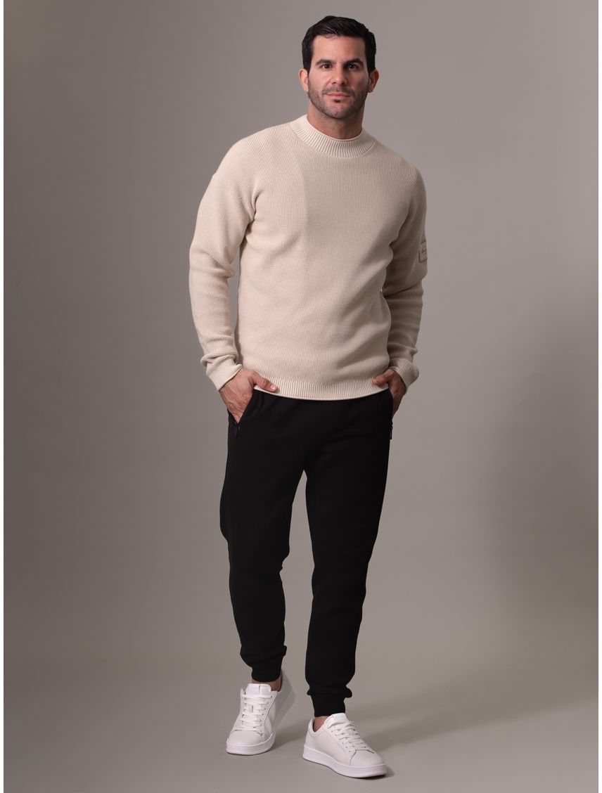 Sweater relaxed de algodón gofrado