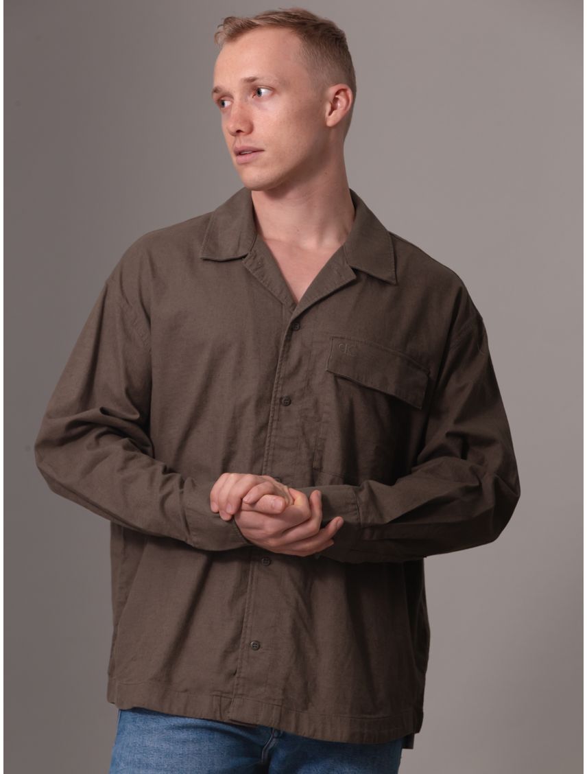Camisa de lino mangas largas