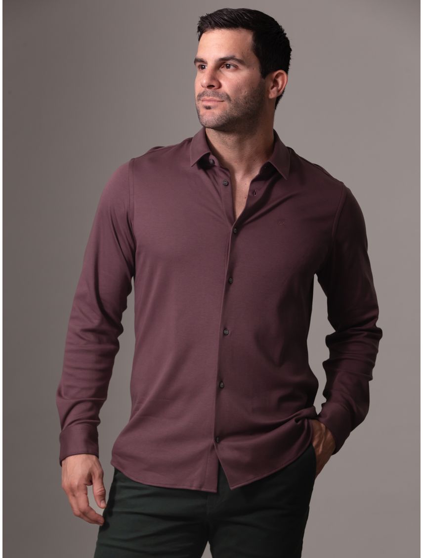 Camisa de punto slim suave