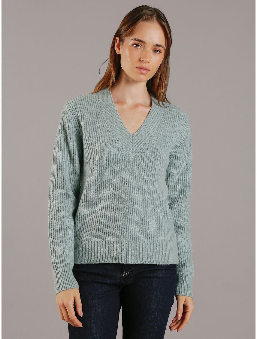 Sweater Boucle V Neck Relaxed
