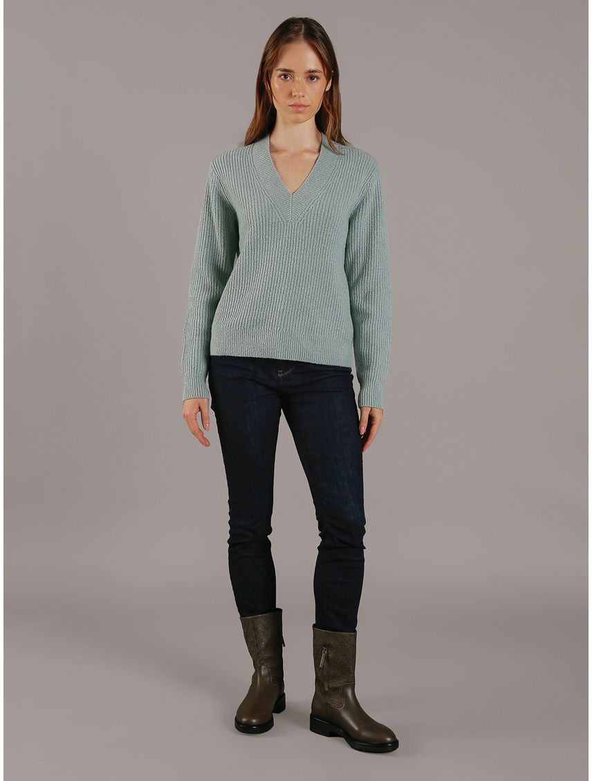 Sweater Boucle V Neck Relaxed