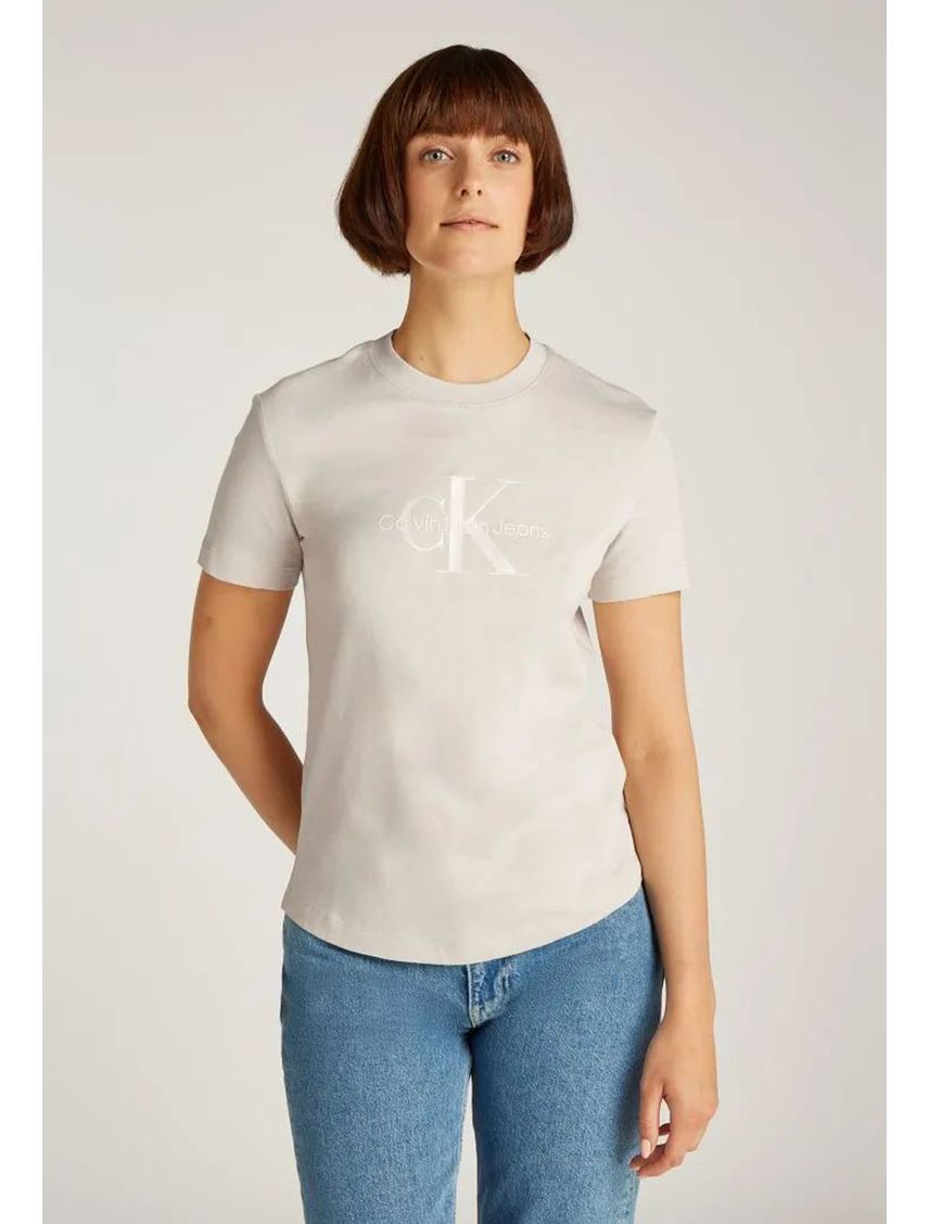 Polera regular con monograma brillante