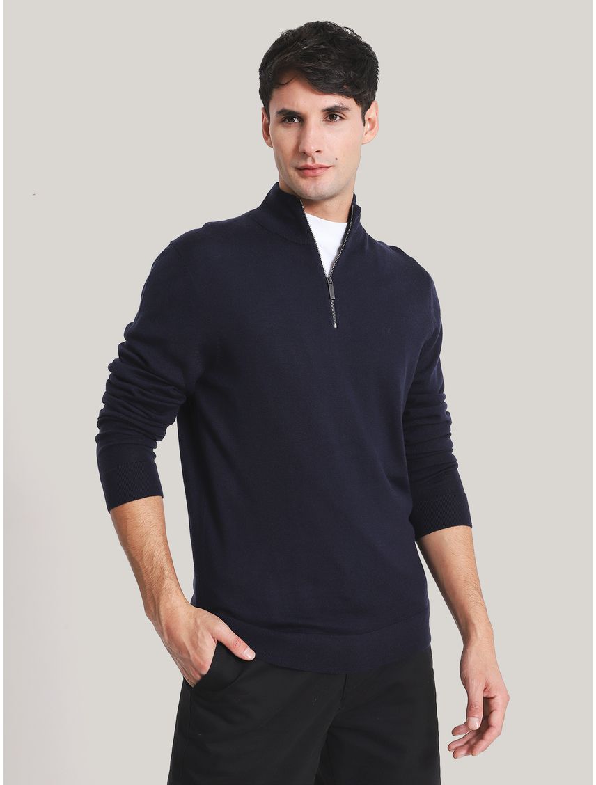 Sweater con Cierre Merino Quarter