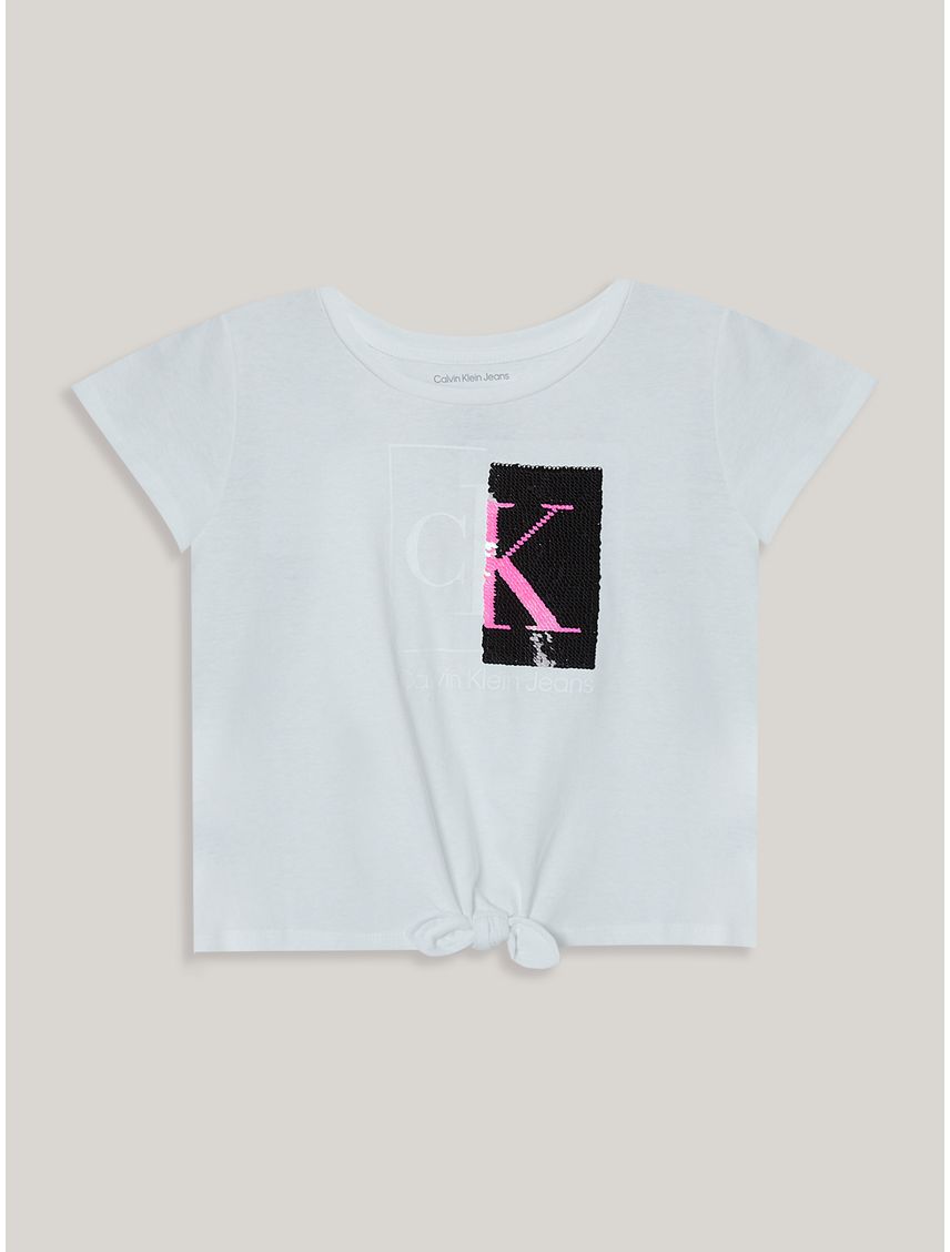 Polera Niña Split Monogram Sequin