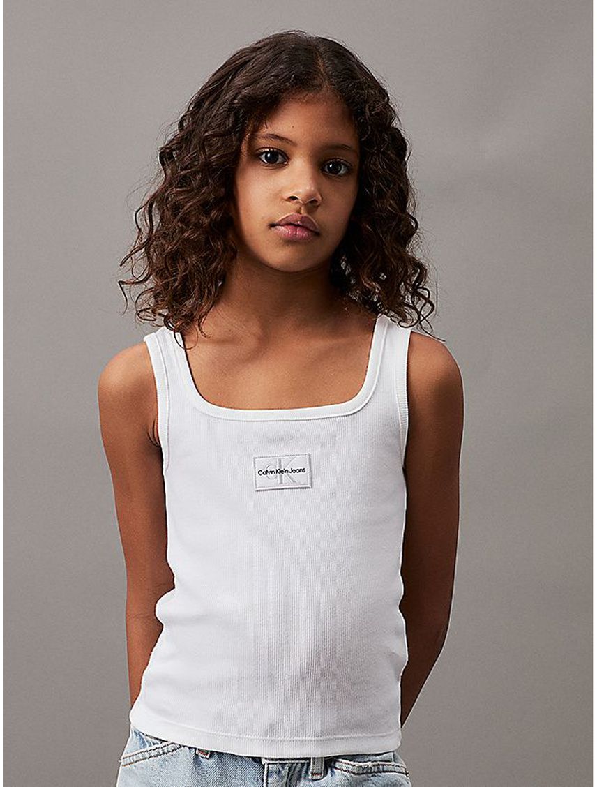 Polera Niña Rib Badge Square
