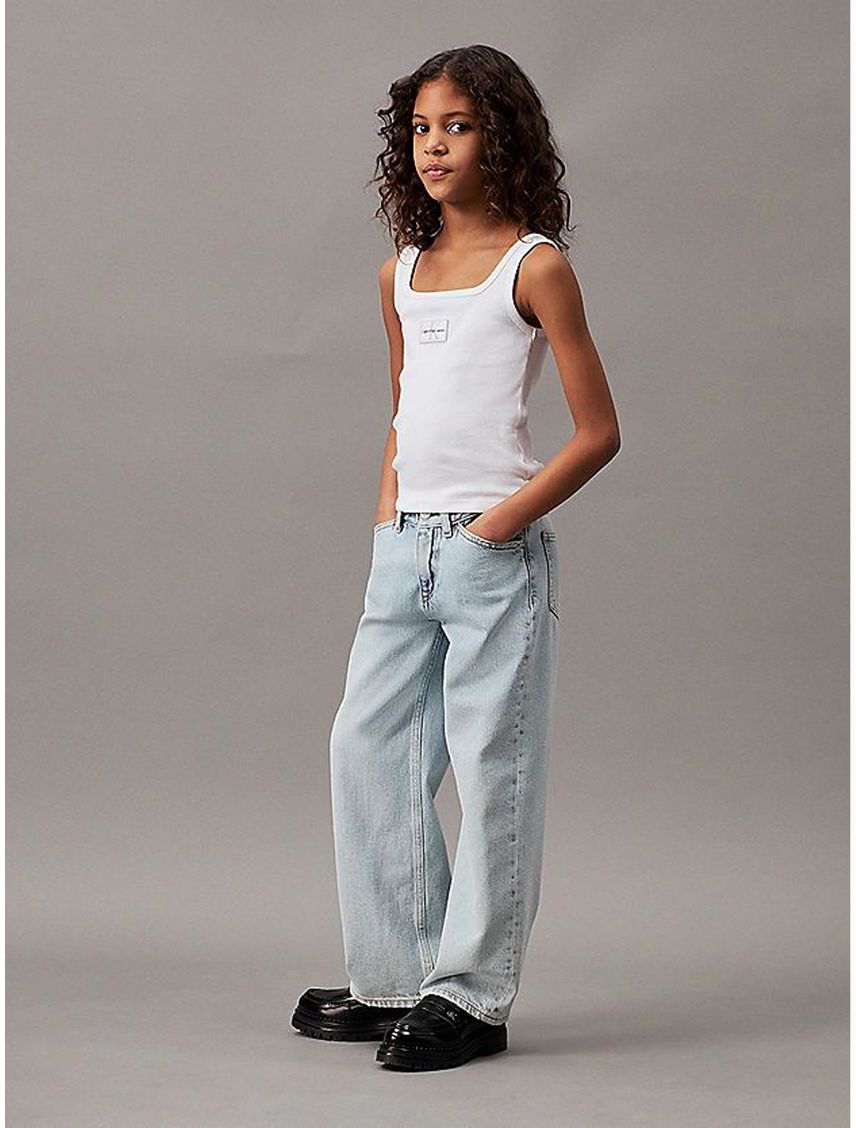 Polera Niña Rib Badge Square