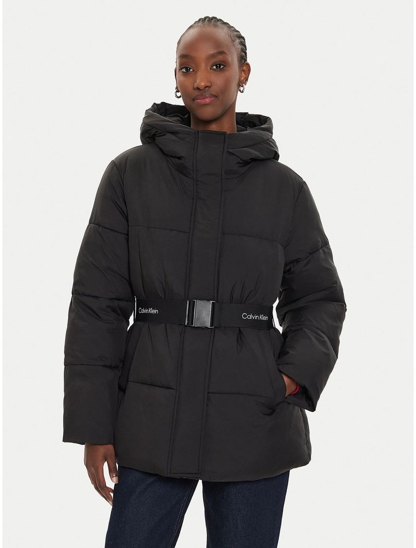 Parka Logo Belt Puffer