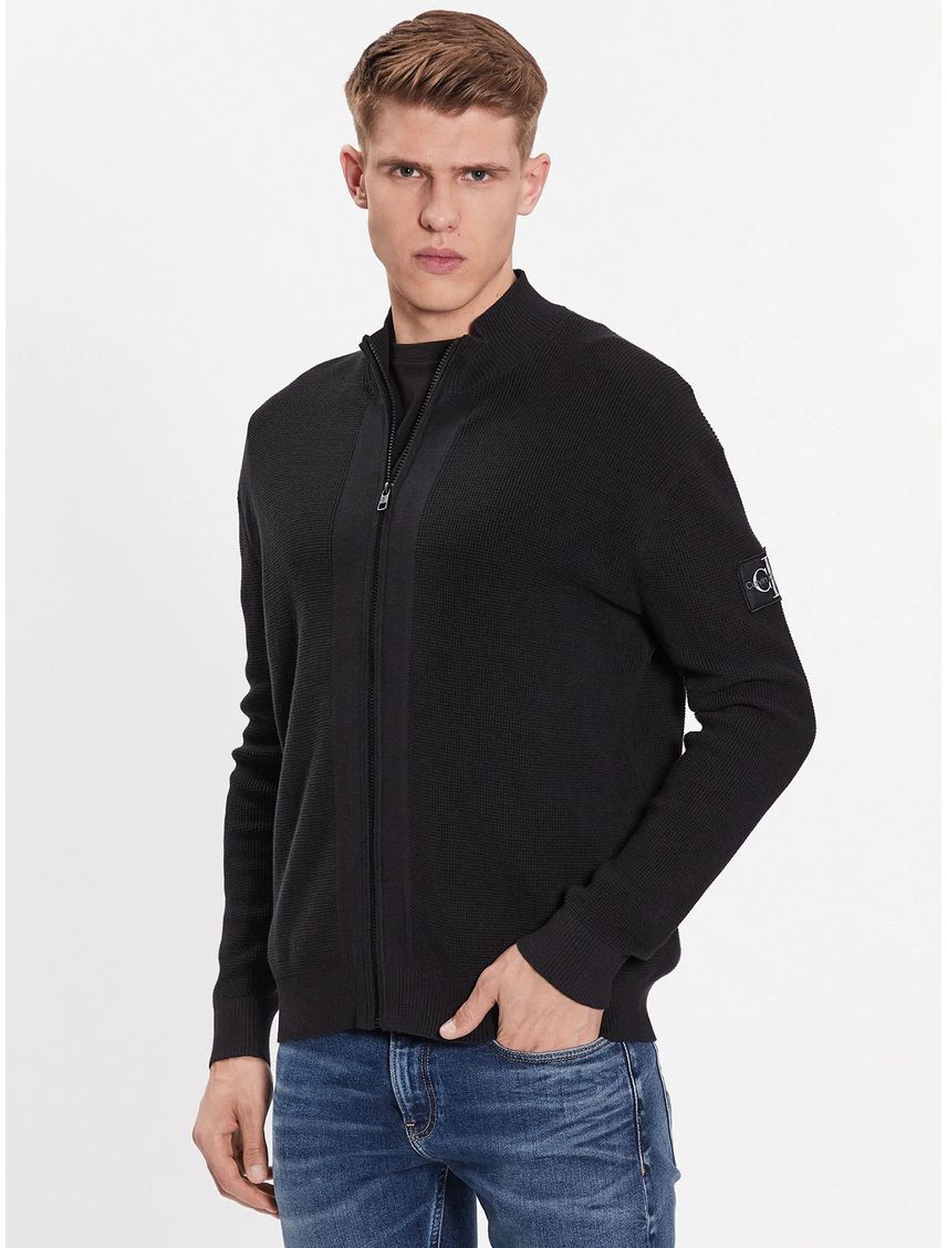 Sweater Core Badge Zip Through