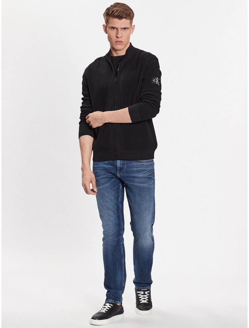 Sweater Core Badge Zip Through