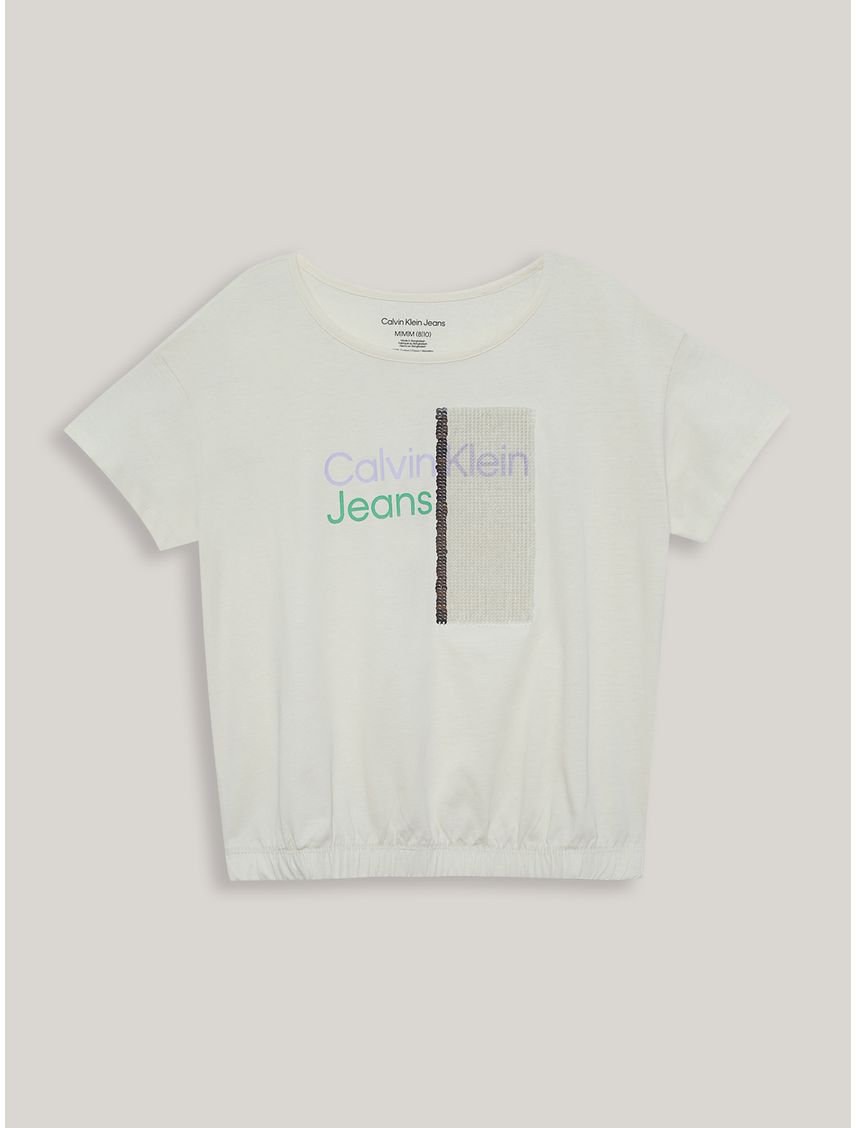 Polera Niña Colorblock Sequin