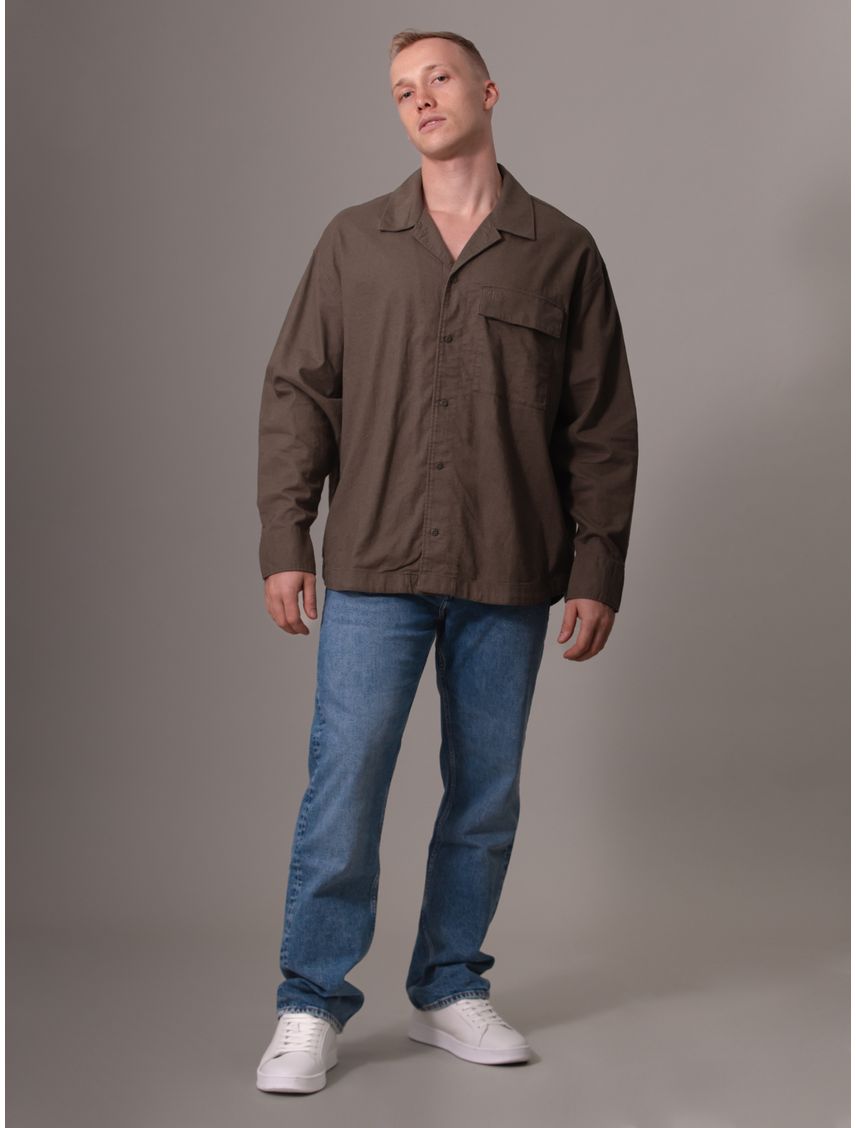 Camisa de lino mangas largas