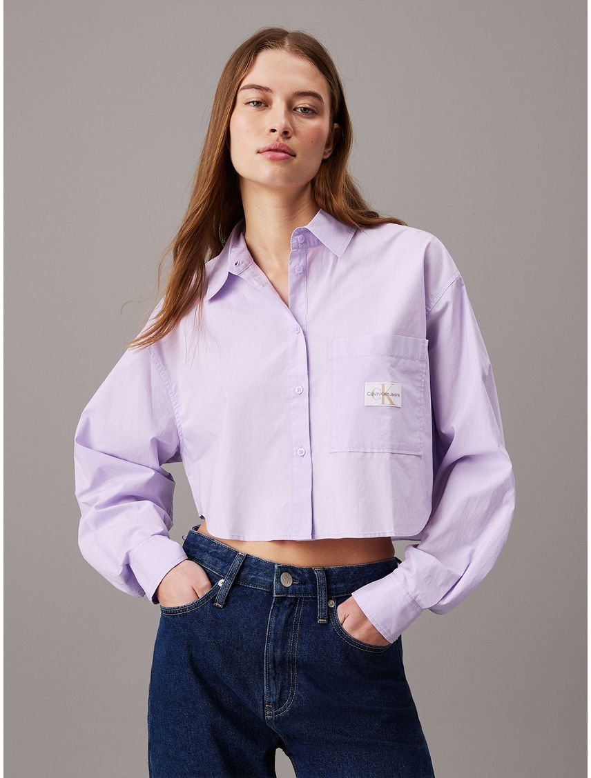 Camisa Woven Label Cropped