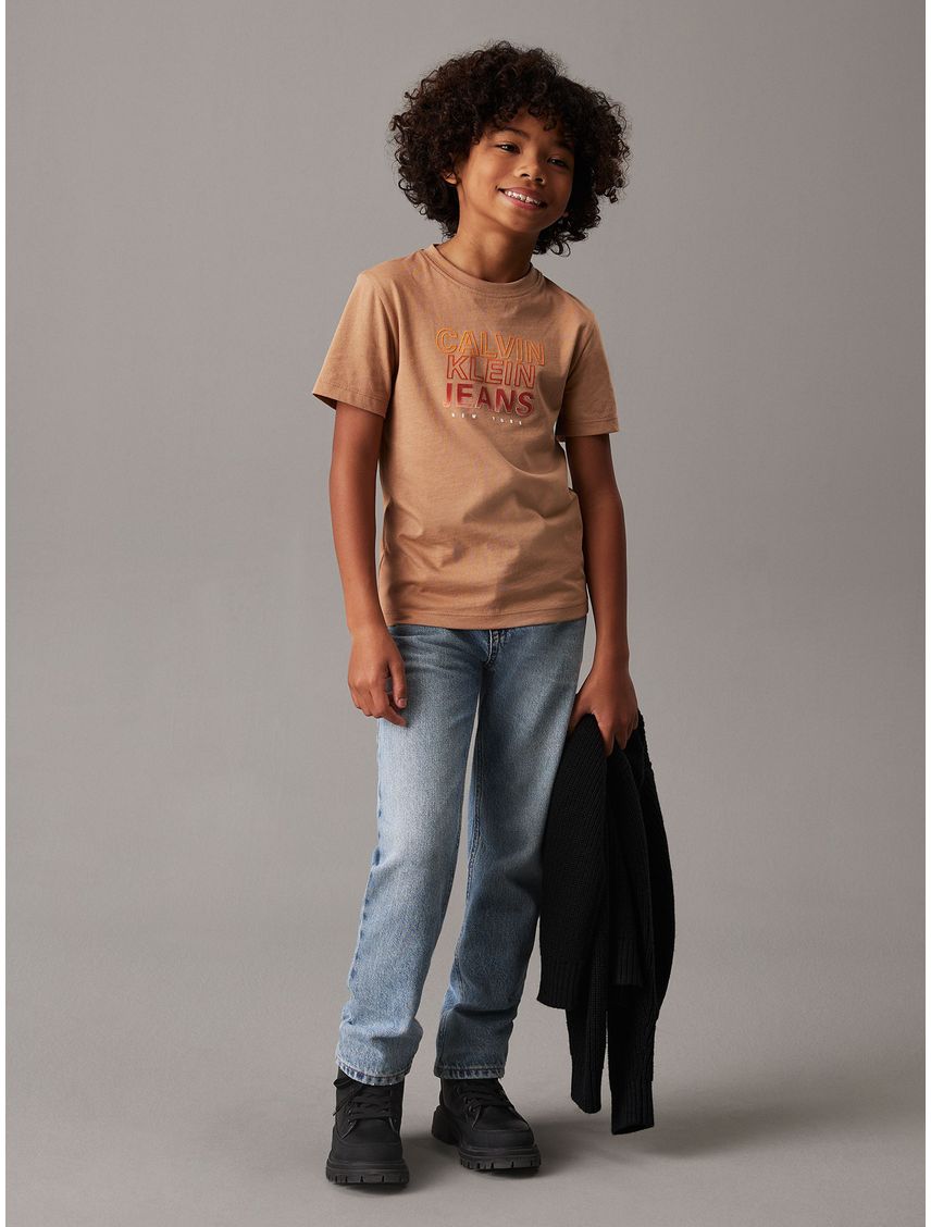 Polera Niño Gradient Flock Logo