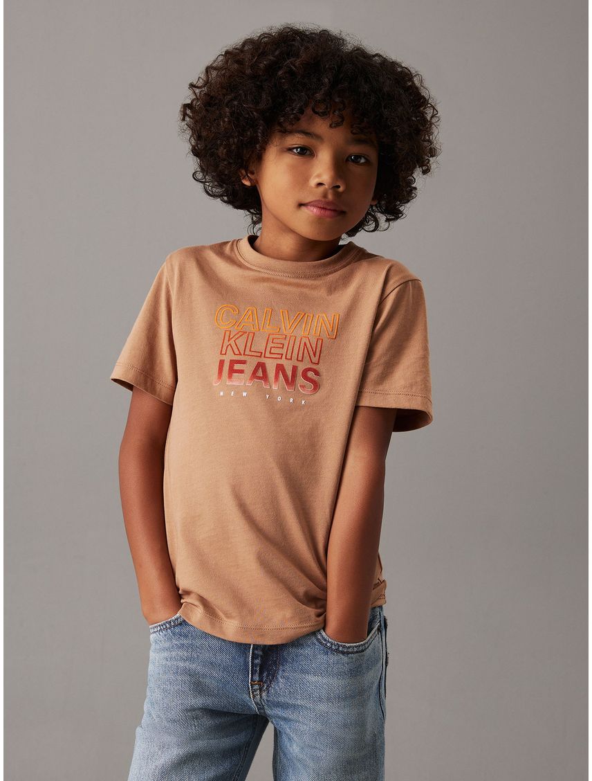 Polera Niño Gradient Flock Logo