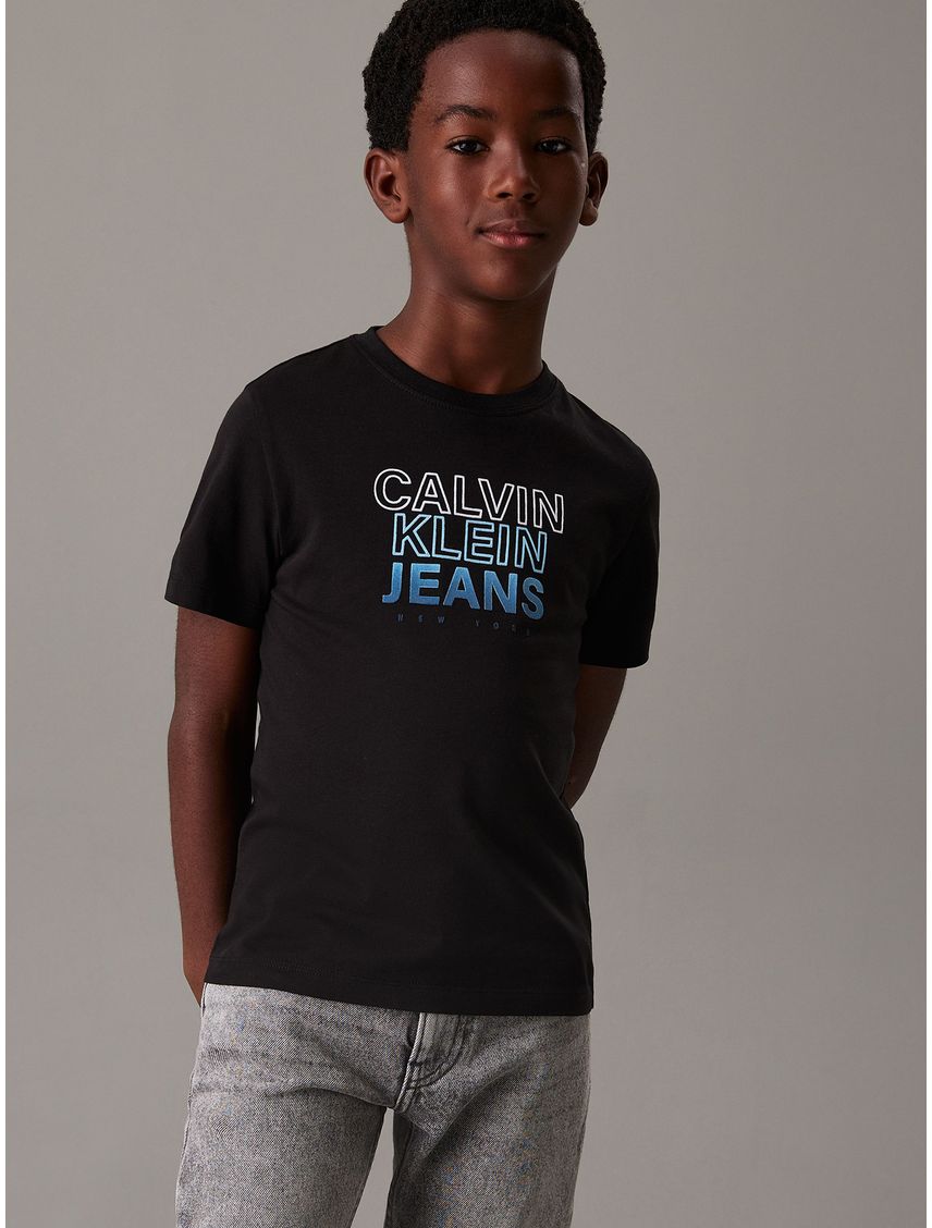 Polera Niño Gradient Flock Logo