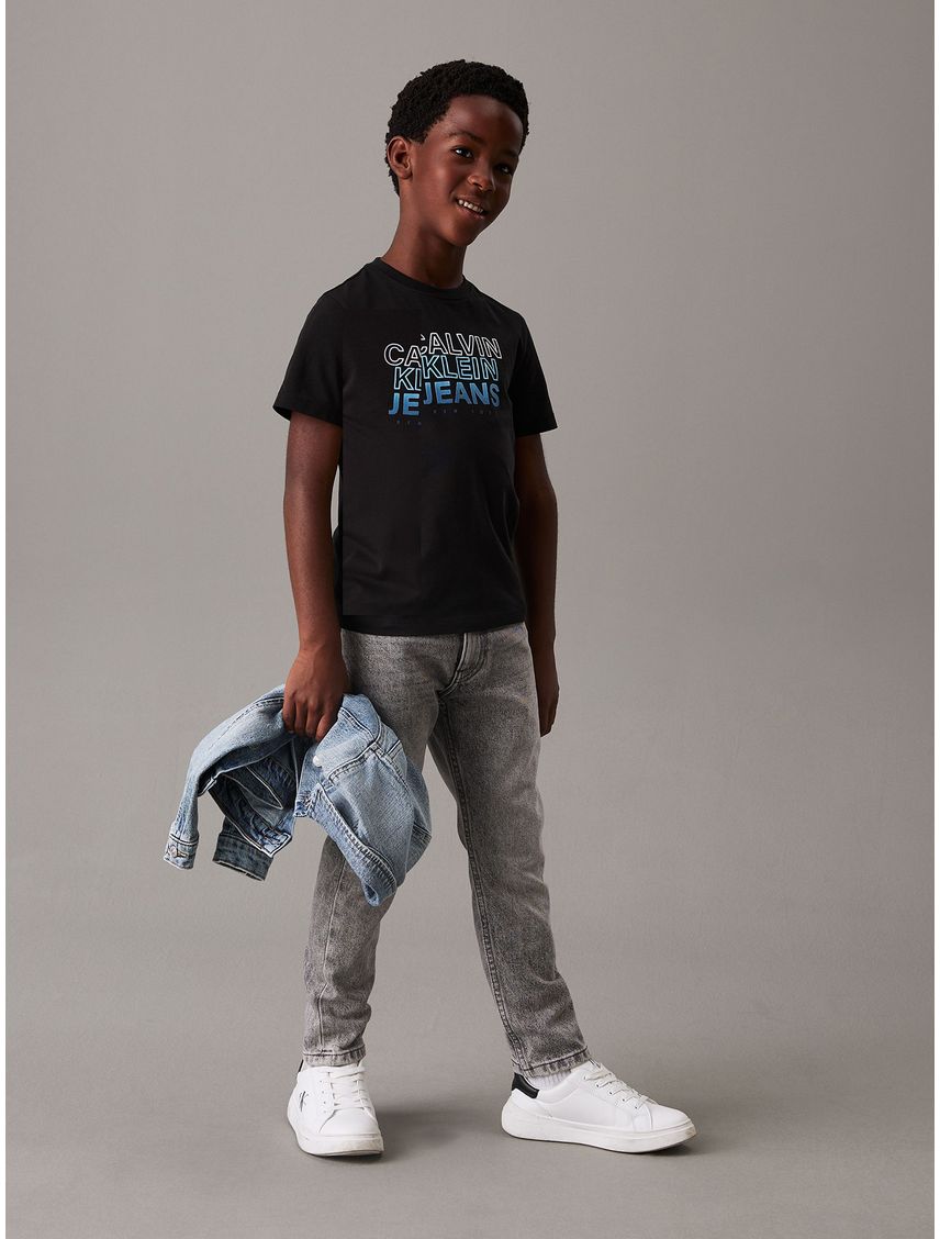 Polera Niño Gradient Flock Logo