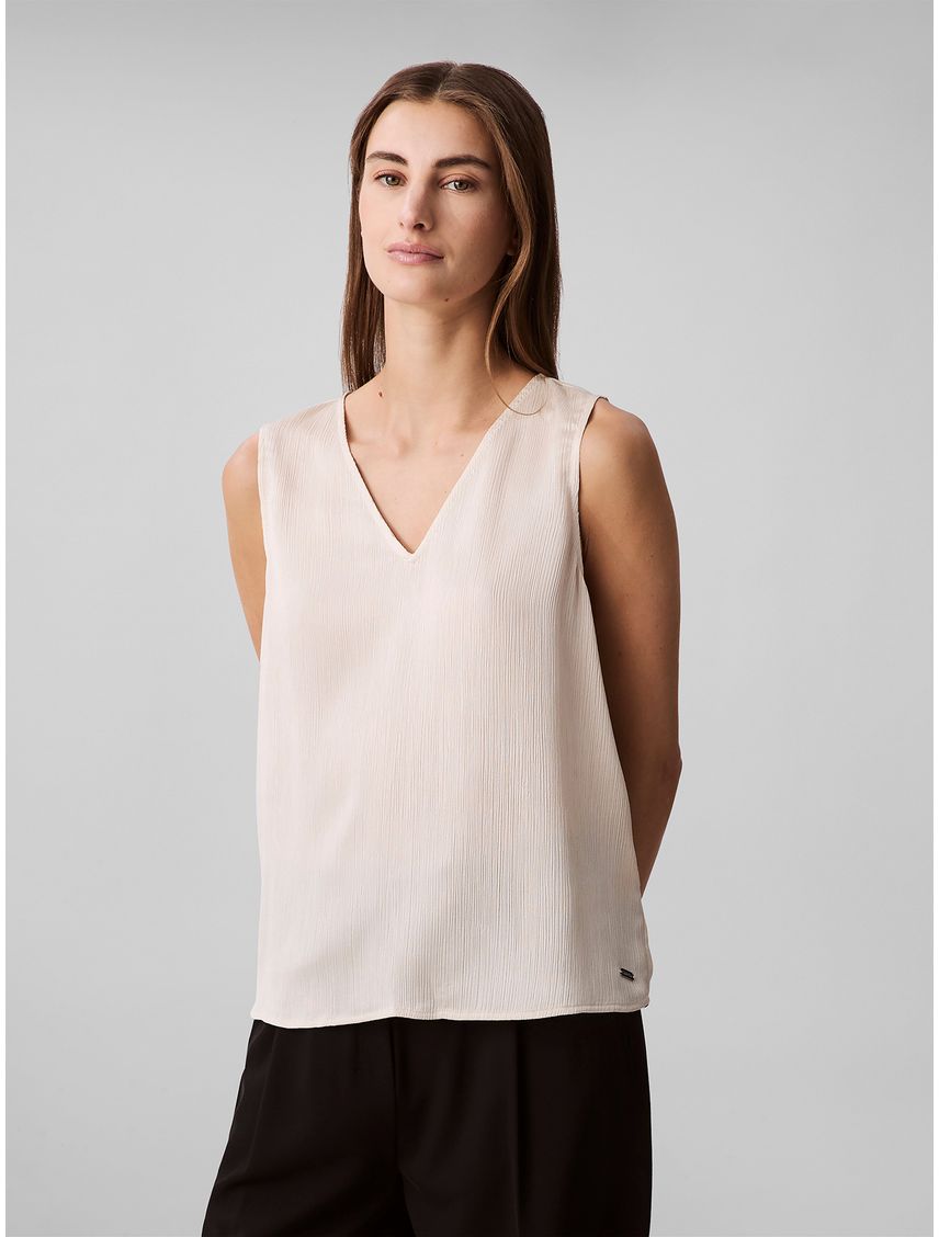 Blusa Plisse V-Neck