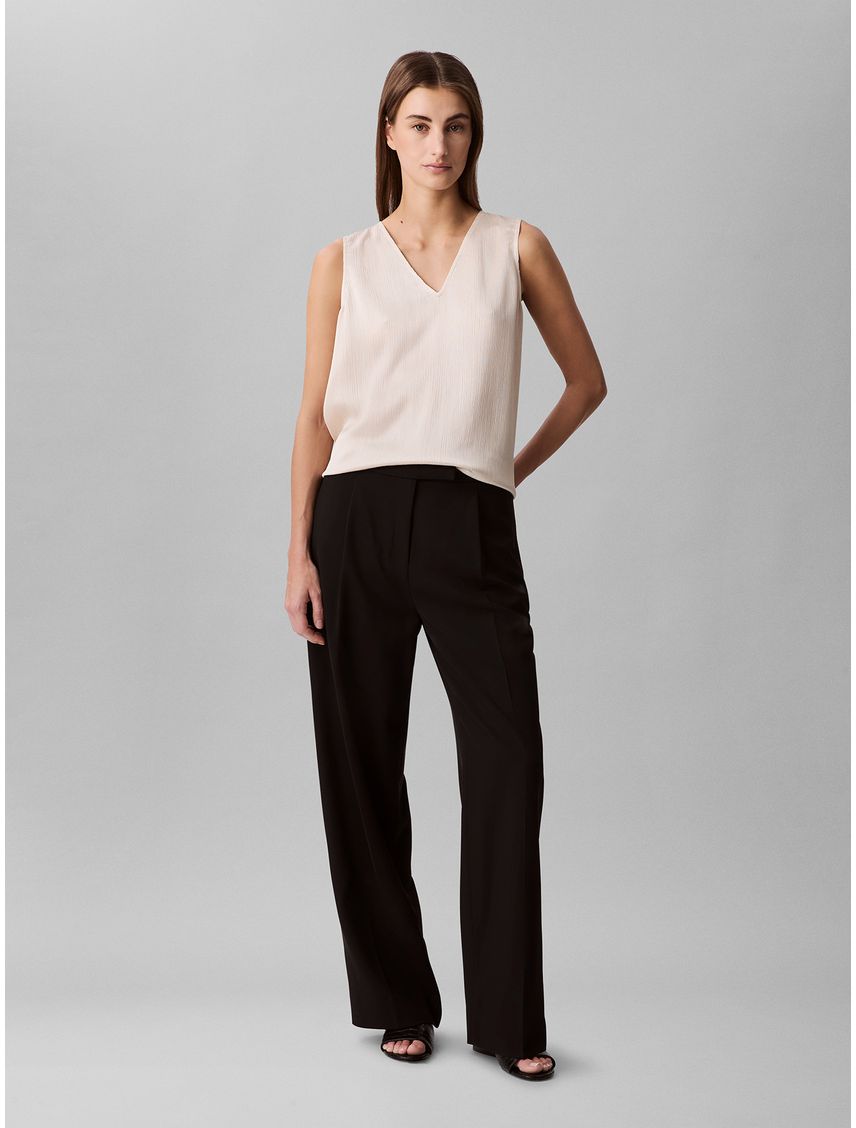 Blusa Plisse V-Neck