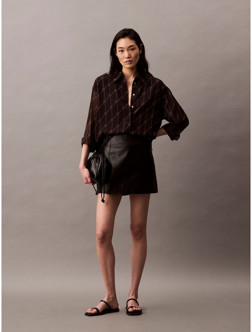 Camisa Relaxed De Gasa Con Botones