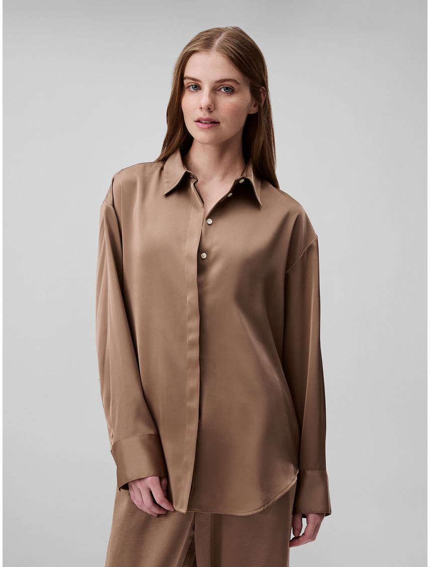 Camisa Satinada Con Brillo Mate