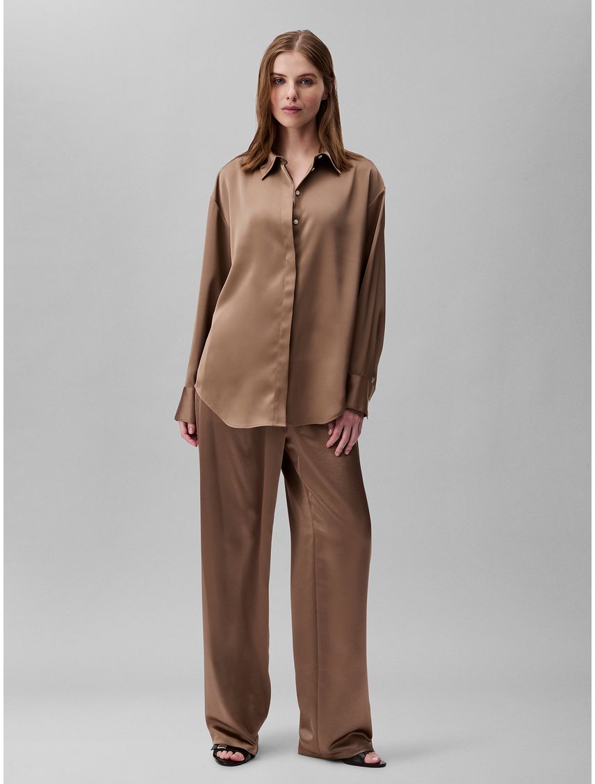 Camisa Satinada Con Brillo Mate