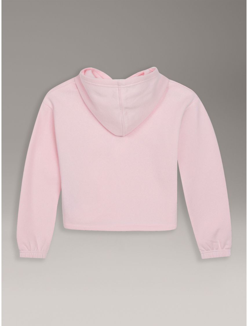 Polerón Niña De Felpa Con Gorro Y Bordes Sin Rematar Elásticos