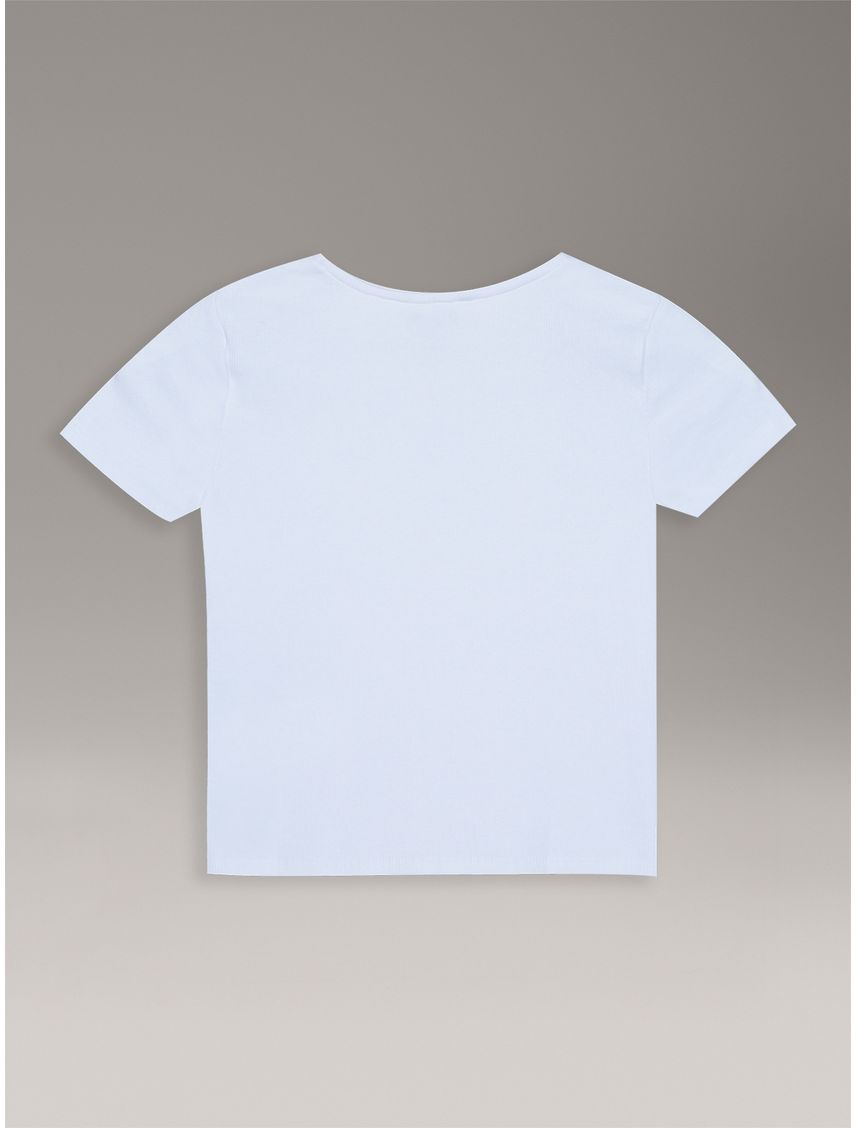 Polera Niña De Punto Canalé Con Cuello Cuadrado