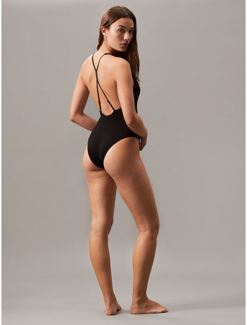 Traje de Baño Escotado Ck Split Elastic