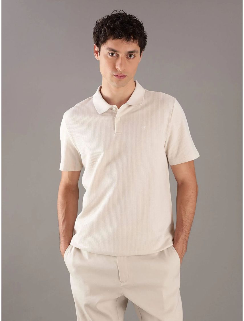 Polo con Textura Jacquard